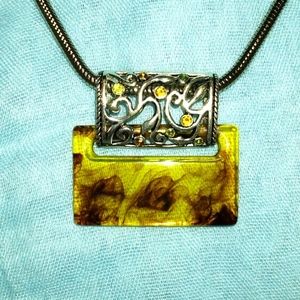 3-8-24 vintage,tortoise shell faux with small rhinestones and snake chain